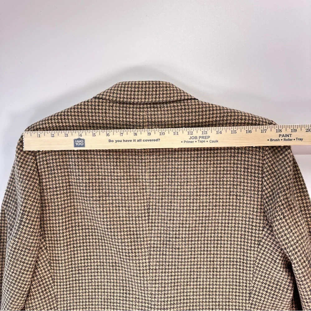 Lanvin Vintage Sport Coat Bonwit Teller Camel Hair Houndstooth Tan 40R